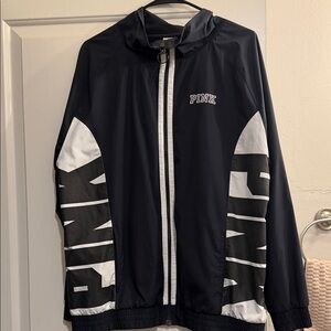 PINK Victoria's Secret Women’s Black and White Windbreaker